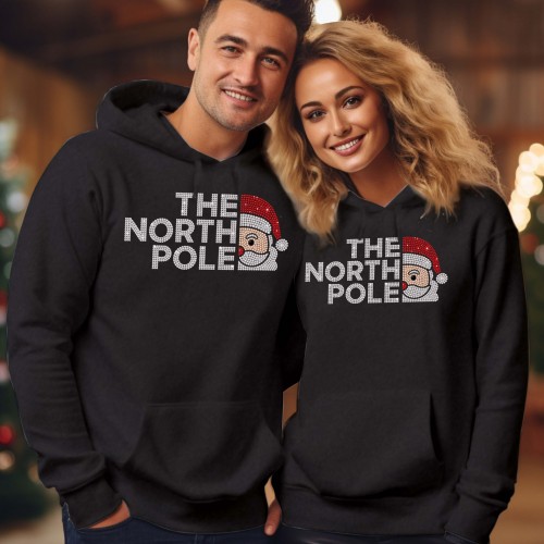 The North Pole Parody Christmas Printed Hoodie | Santa North Pole Xmas Gift Jumper Festive Top Hoody