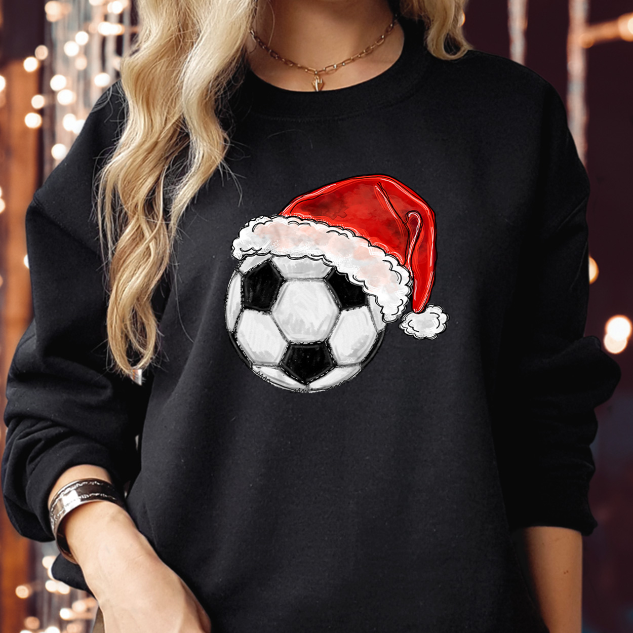 Santa Hat Football Christmas Sweatshirt