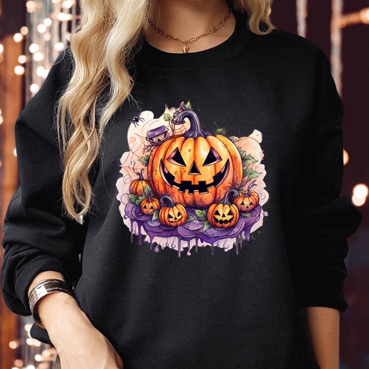 SWEATSHIRT (1850) Halloween Pumpkin Jack O Lantern