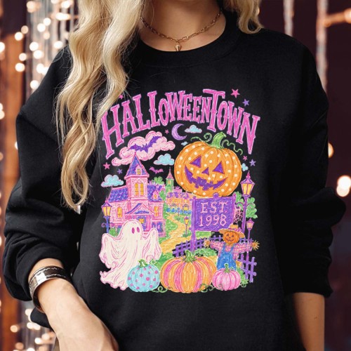 Halloweentown Est 1998 Sweatshirt | Pink Pastel Goth Halloween Jumper