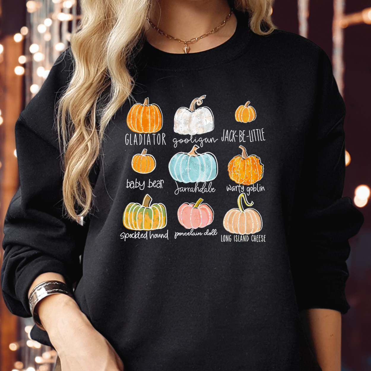 SWEATSHIRT (1720) Pumpkin Varieties Fall Pumpkin