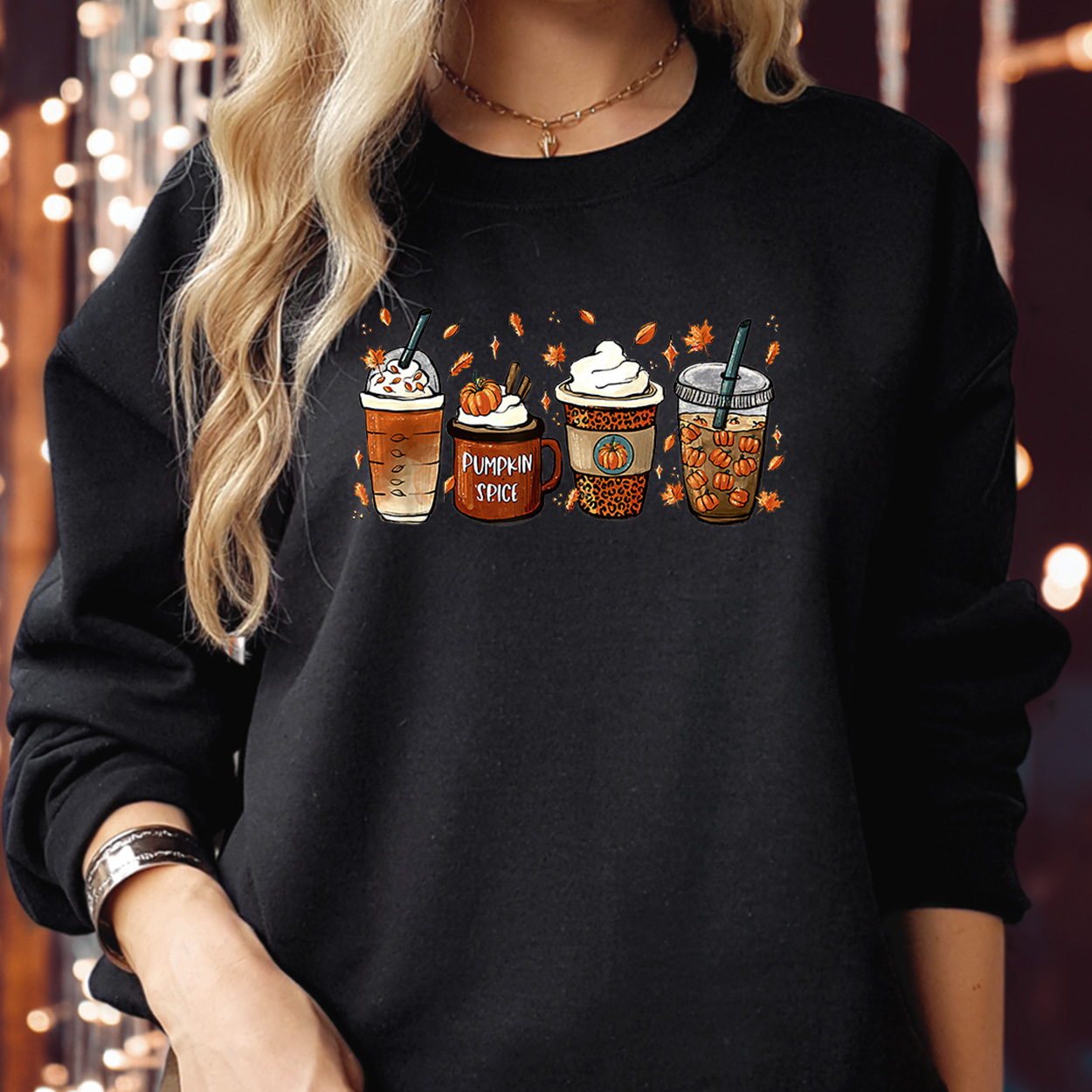 SWEATSHIRT (1836) Pumpkin Spice Autumn Coffee