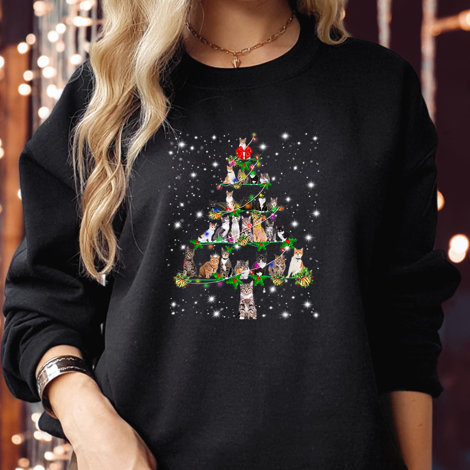 Cat Christmas Tree Sweatshirt