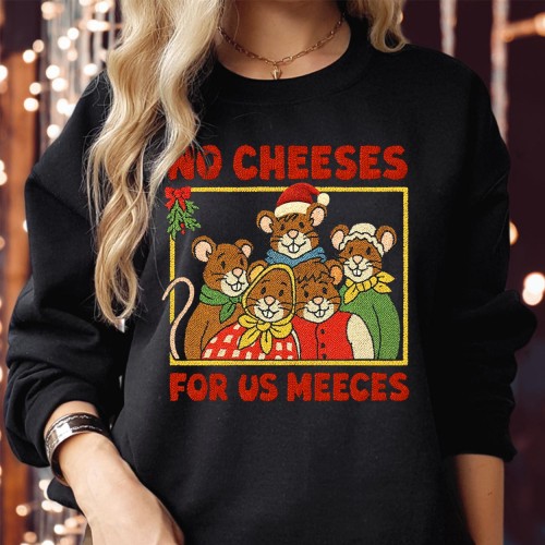 No Cheeses For Us Meeces Sweatshirt, Funny Muppets Christmas Carol Jumper, Vintage Xmas Mice Holiday Gift