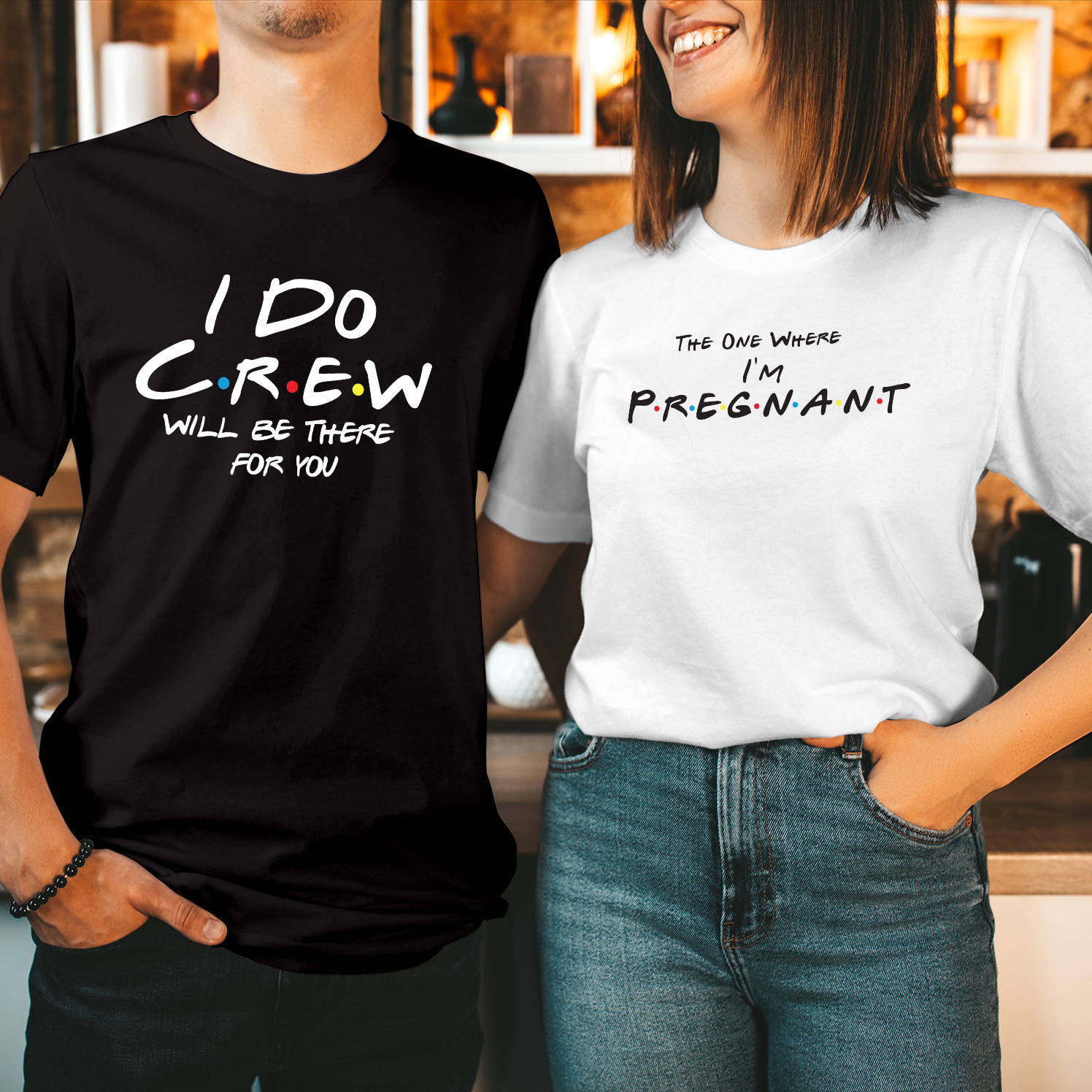 The One Where I'm Pregnant Baby Reveal Birthday T-Shirt, Friends Pregnancy Annoucement Shirt Pregnancy Reveal T-Shirt Couples Shirts