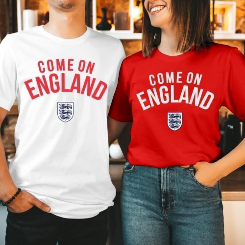 England Come On England T-Shirt, Three Lions Football Sports Top, Men's Women's Kids Birthday Gift Tee, FIFA World Cup 2026 Supporter Birthday Sport Apparel
