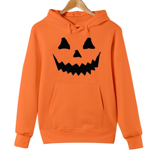 Scary Pumpkin Face Halloween Hoodie, Classic Jack O Lantern Jumper, Easy Grim Pumpkin Costume Jacket, Spooky Season Black Sweatshirt Top
