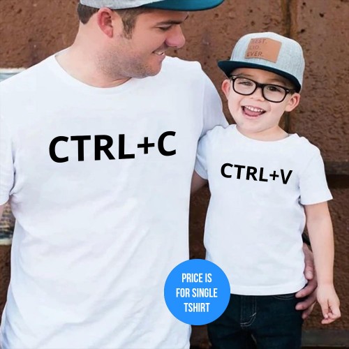 Copy Paste Family Matching Ctrl C Ctrl V Father's Day T-Shirt Father Son Father Daughter Dad Birthday Daddy Papa Gaming Funny Fathers Day Gift T Shirt