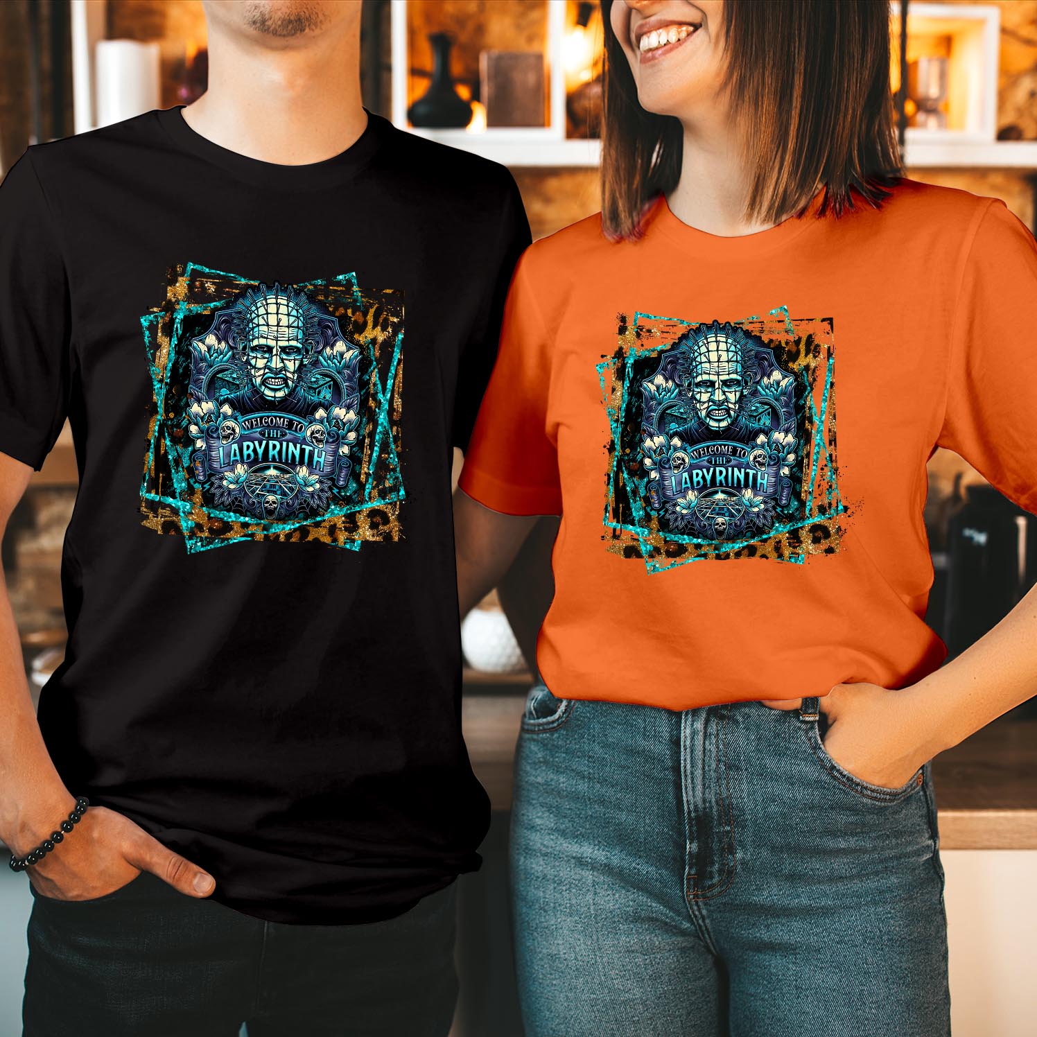 Welcome to the Labyrinth Halloween T-Shirt Horror Pinhead Character Design, Perfect for Fans of Classic Horror and Spooky Celebrations Unisex Gift T Shirt