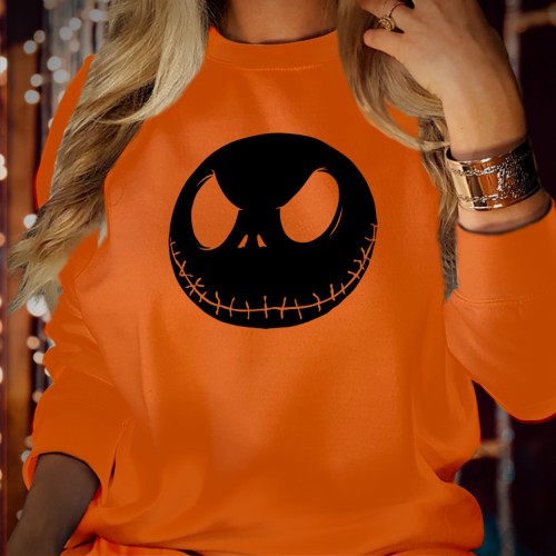 Disney The Nightmare Before Christmas Sweatshirt, Jack Skellington Face Jumper, Spooky Pumpkin King Pullover, Retro Movie Costume Crewneck