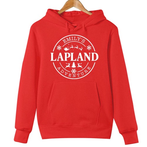 Personalised Lapland Adventure Family Matching Christmas Hoodie - Custom The North Pole Santa Claus Holiday Hooded Jacket - Merry Xmas Gift for Mum, Dad, Kids Unisex Jumper