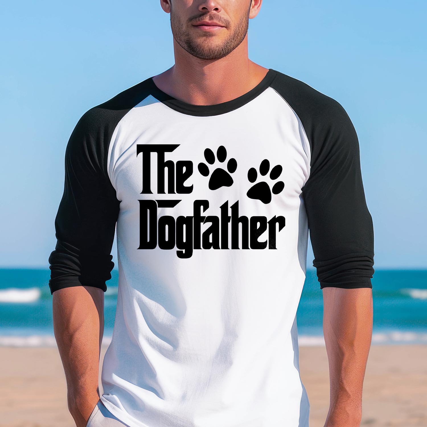 The Dogfather Dad Dog Baseball Long Sleeve Shirt - Woofmas Dog Lover Father's Day Funny Chef Grandpa Dad Birthday TShirt