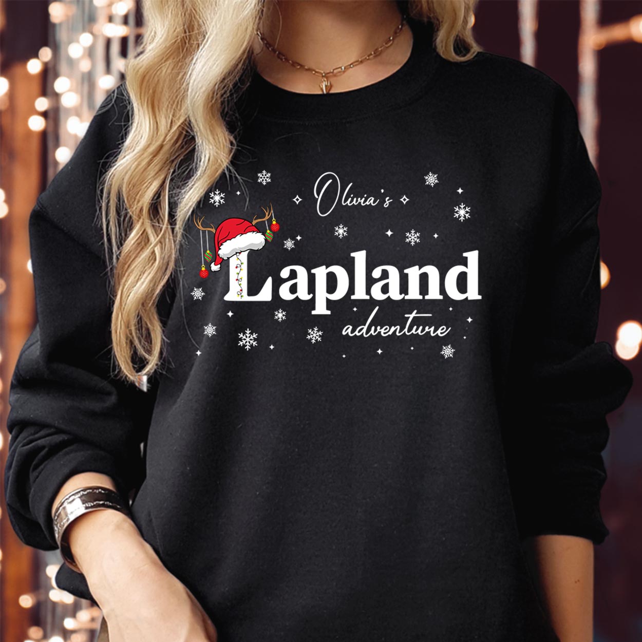Personalised Lapland Family Matching Christmas Sweatshirt – Customised The North Pole Santa Claus Holiday Tops - Merry Xmas Gift for Mum, Dad, Kids Unisex Jumper