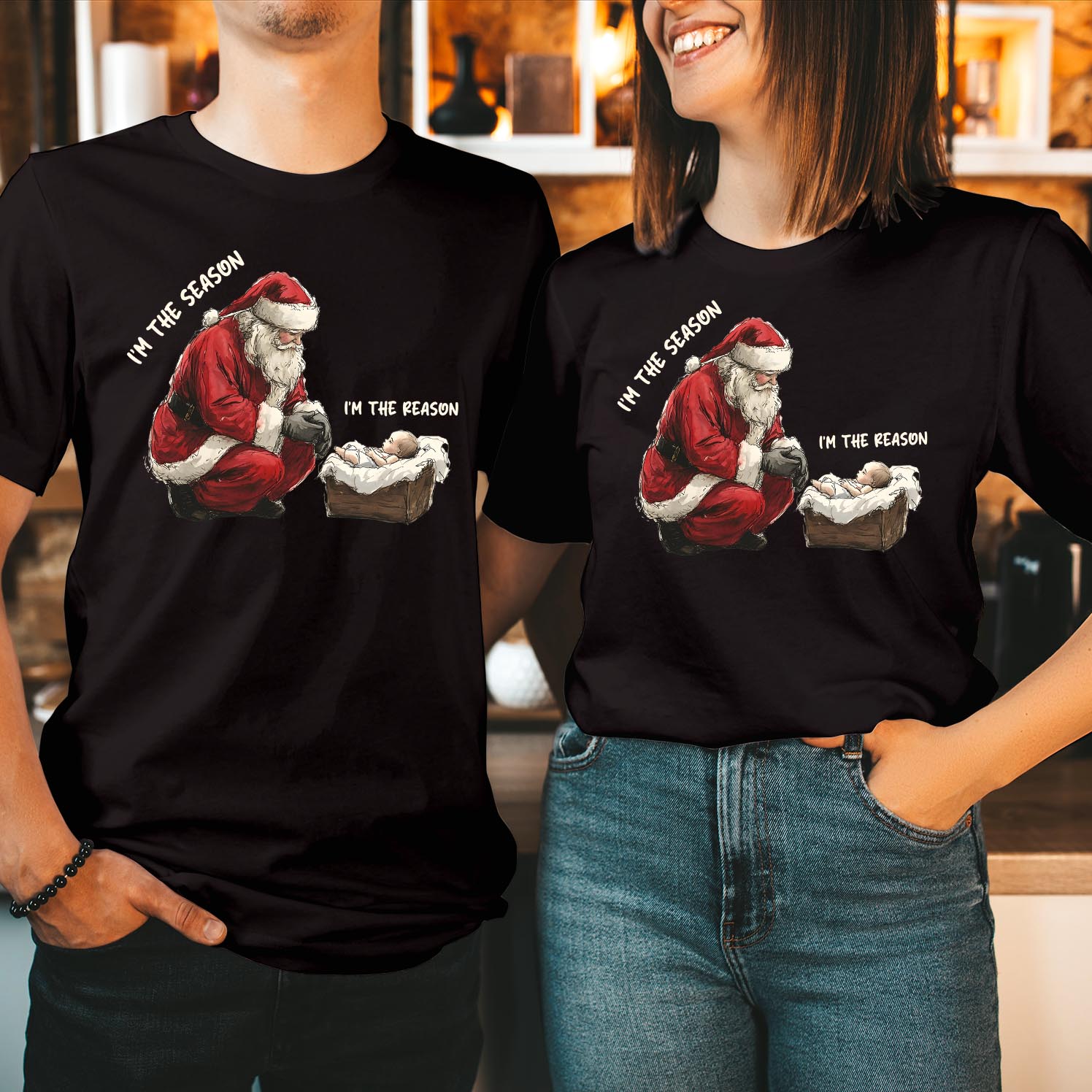 Christmas I'm the Season I'm the Reason Christian Joy To The World Jesus Bible Verse Nativity Scene Oh Holy Nigh Xmas Shirt