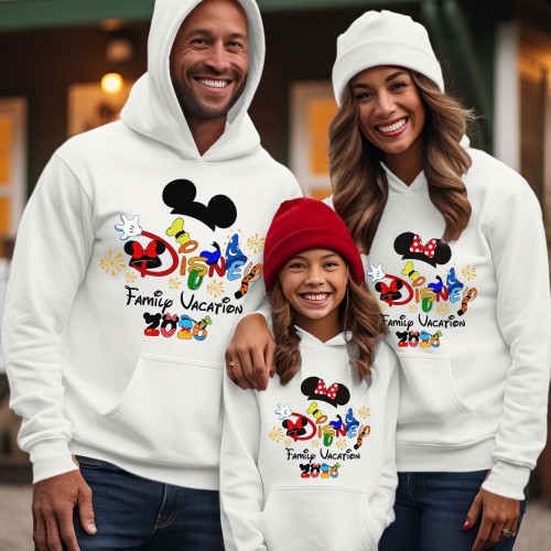 Disney Family Vacation 2026 Matching Hoodie, Mickey Minnie Castle Kids Summer Holiday, Disneyland Matching Group Jumper Men Women Toddler Top