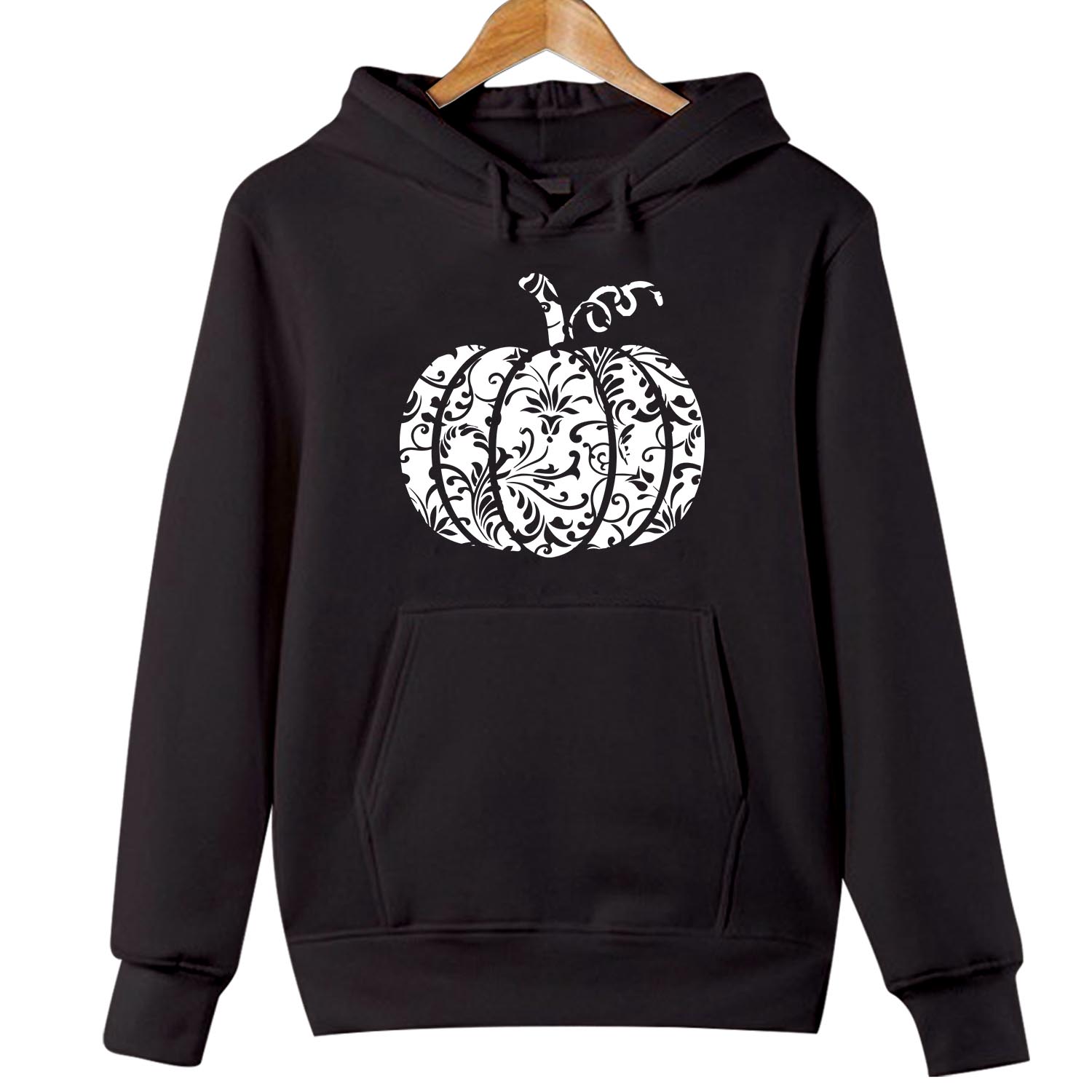 HOODIES (1710) Floral Autumn Pumpkin