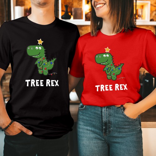 Dinosaur Christmas Tree Rex Shirt, Funny Cute Dinosaur T-Shirt, Kids Adults Christmas Hoodie Sweatshirt Jumper, Christmas Gift Ideas Stocking Stuffer