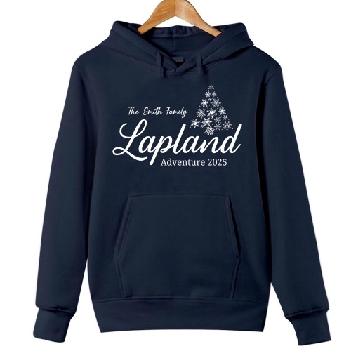 Personalised Lapland Family Christmas Hoodie - Custom Santa Claus Matching Holiday Jacket, Xmas Gift for Mum, Dad & Kids Jumper