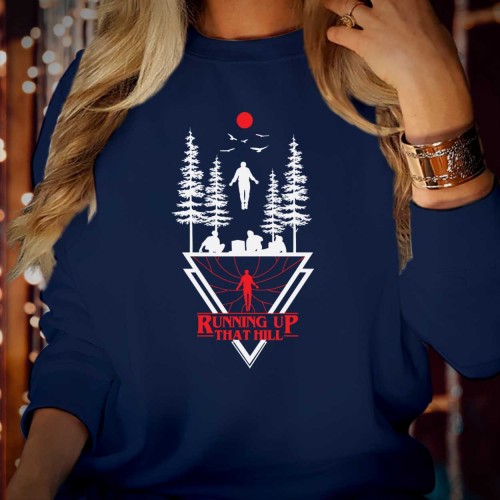 Running Up That Hill Sweatshirt, Max Mayfield Stranger Things Sweatshirts, Hellfire Club Merch, Hawkins High School Jumper, TV Series Tops, Kate Bush Fan Gifts