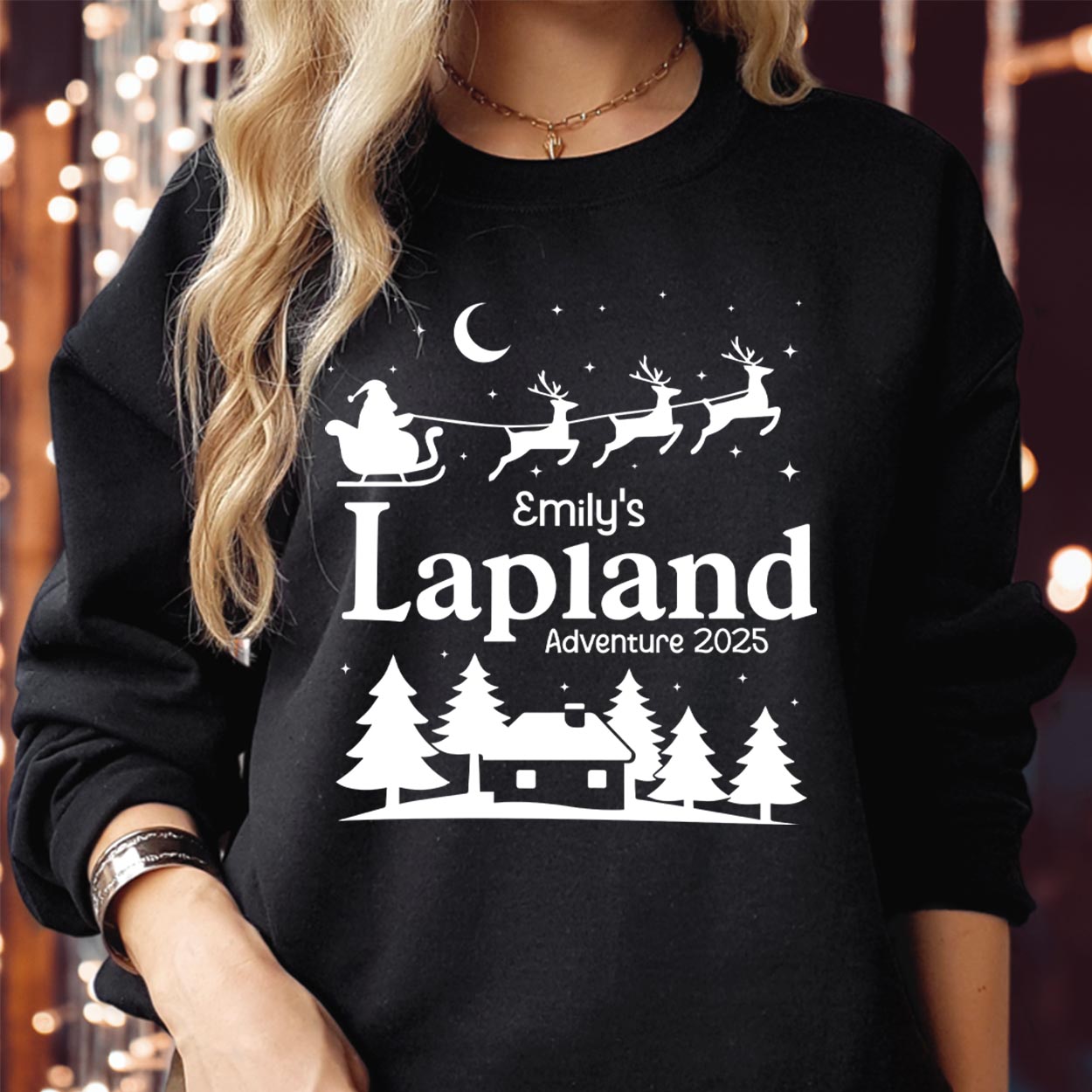 Personalised Lapland Family Christmas Sweatshirt – Custom Santa Claus Matching Holiday Sweaters – Xmas Gift for Mum, Dad & Kids Jumper