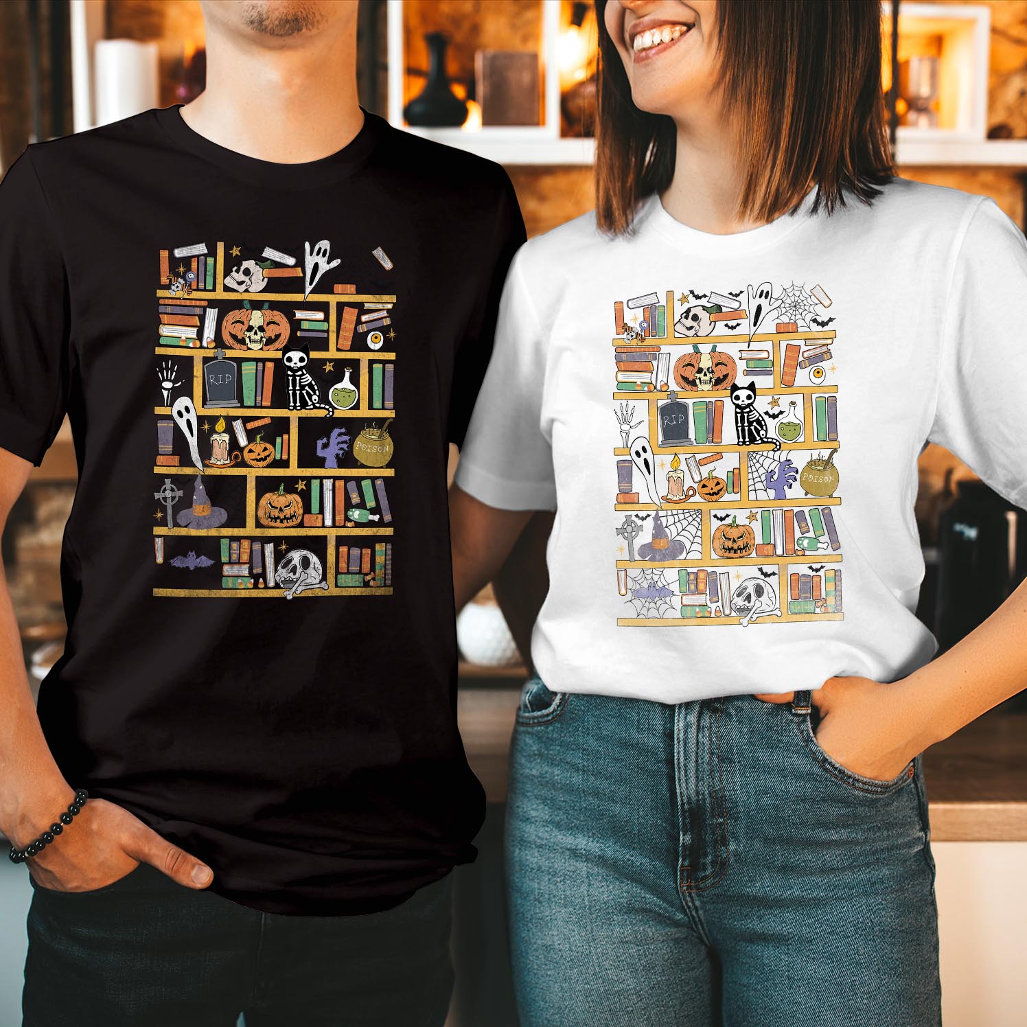 Halloween Library T-Shirt, Ghost Reading Book Shirt, Bookish Halloween Shirt, Comfort Colors Books Shirt, Halloween Book Shirt,Book Lover Gift T Shirt