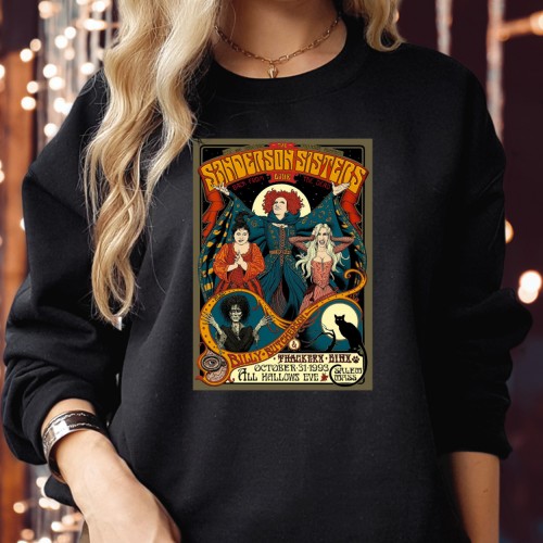 Sanderson Sisters Sweatshirt, Vintage Halloween Witch Movie Jumper, Retro Salem 1993 Concert Poster Pullover, Spooky Billy Butcherson Crewneck