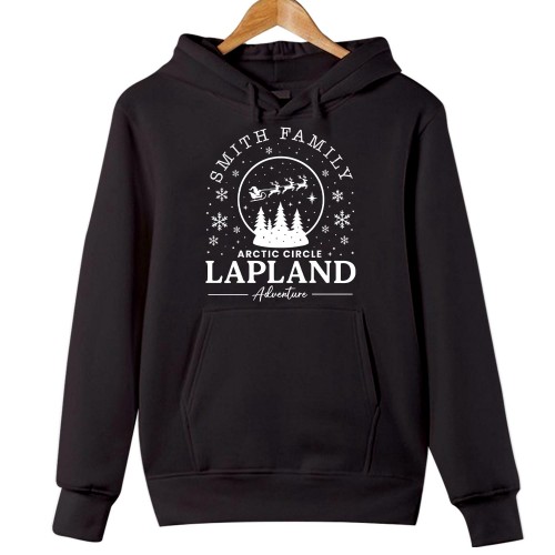Personalised Arctic Circle Lapland Adventure Christmas Hoodie – Santa Claus Village North Pole Xmas Family Holiday Gift Jumper