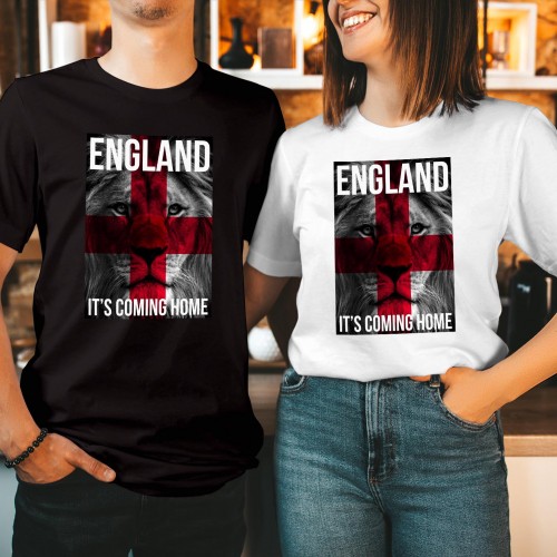 England Three Lions T-Shirt, St George Cross Lion Football Sports Top, Men's Women's Kids Birthday Gift Tee, FIFA World Cup 2026 Supporter Birthday Sport Soccer Shirt