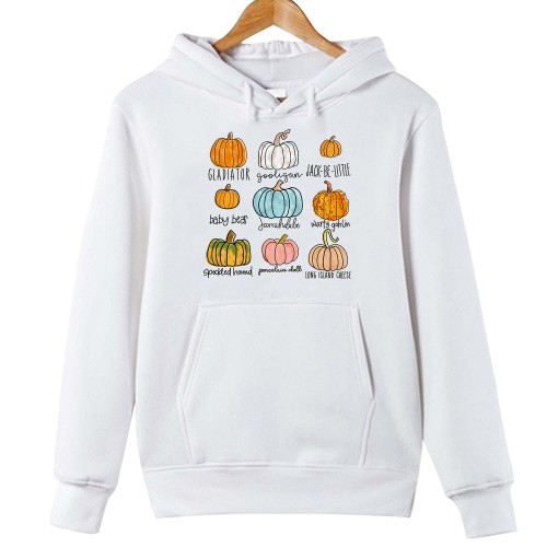 Pumpkin Varieties Fall Hoodie, Autumn Field Guide Jumper, Cute Watercolor Pumpkin Patch Sweatshirt, Botanical Harvest Jacket, Seasonal Gift Top