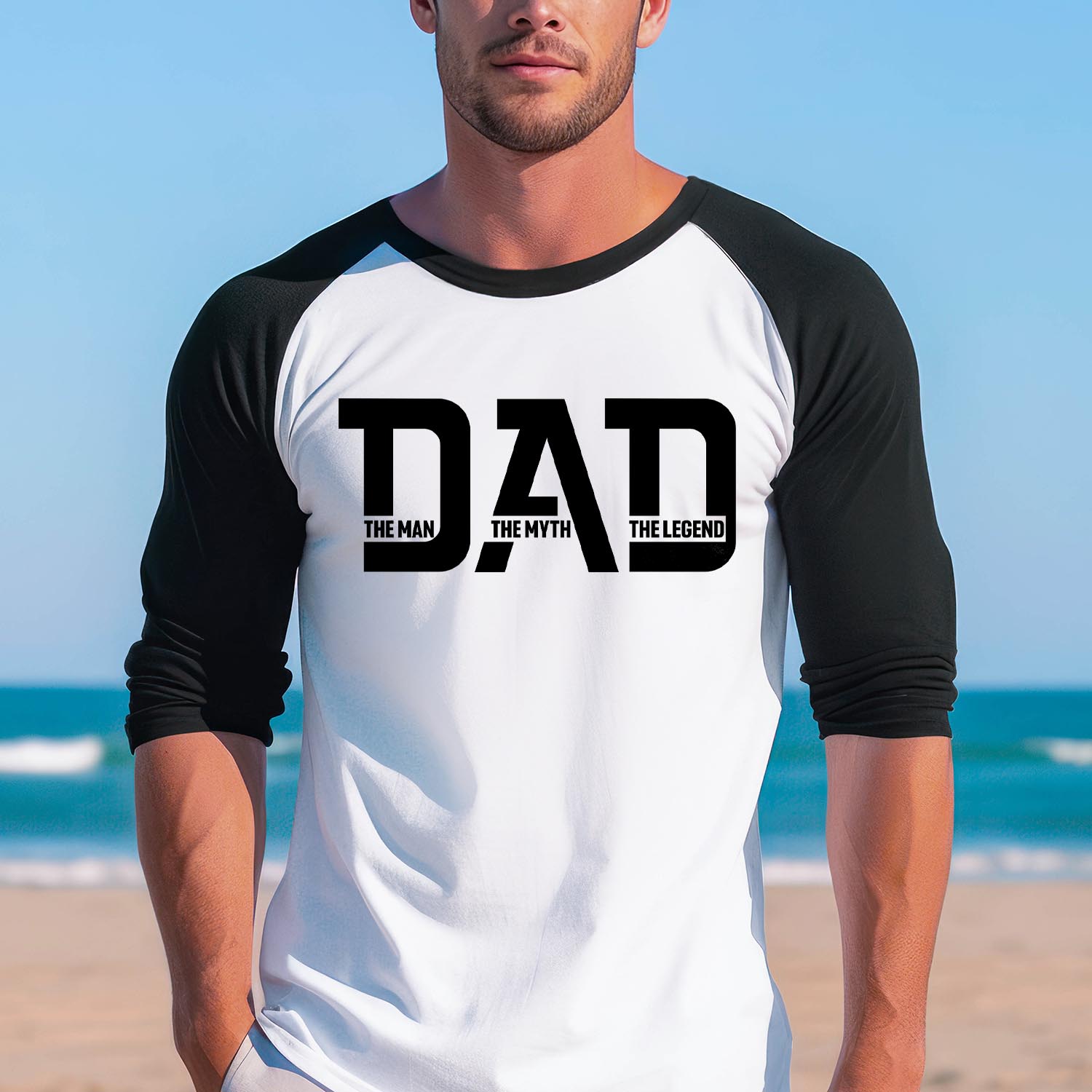 Dad The Man Myth Legend Baseball Long Sleeve Shirt - Best Dad Father's Day Funny Chef Grandpa Dad Birthday Gift T-Shirt