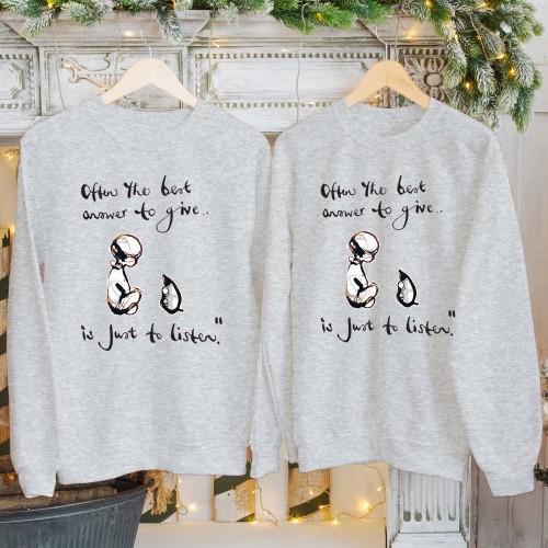 Charlie Mackesy Just to Listen Sweatshirt, Often the Best Answer is Just to Listen Shirt, Inspirational Easter Tops & Easter Egg Jumper Gift