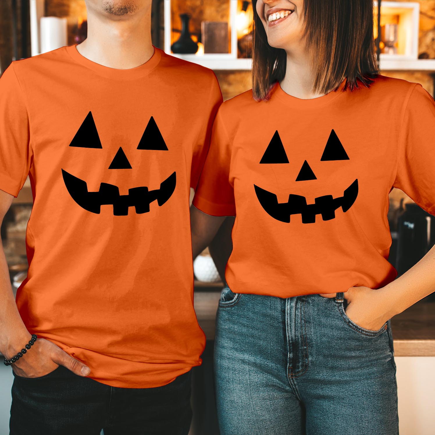 Jack O Lantern Pumpkin Face Halloween T-Shirt Perfect Costume Tee for Boys, Girls & Women, Festive Halloween Wear for Spooky Fun Unisex T Shirt