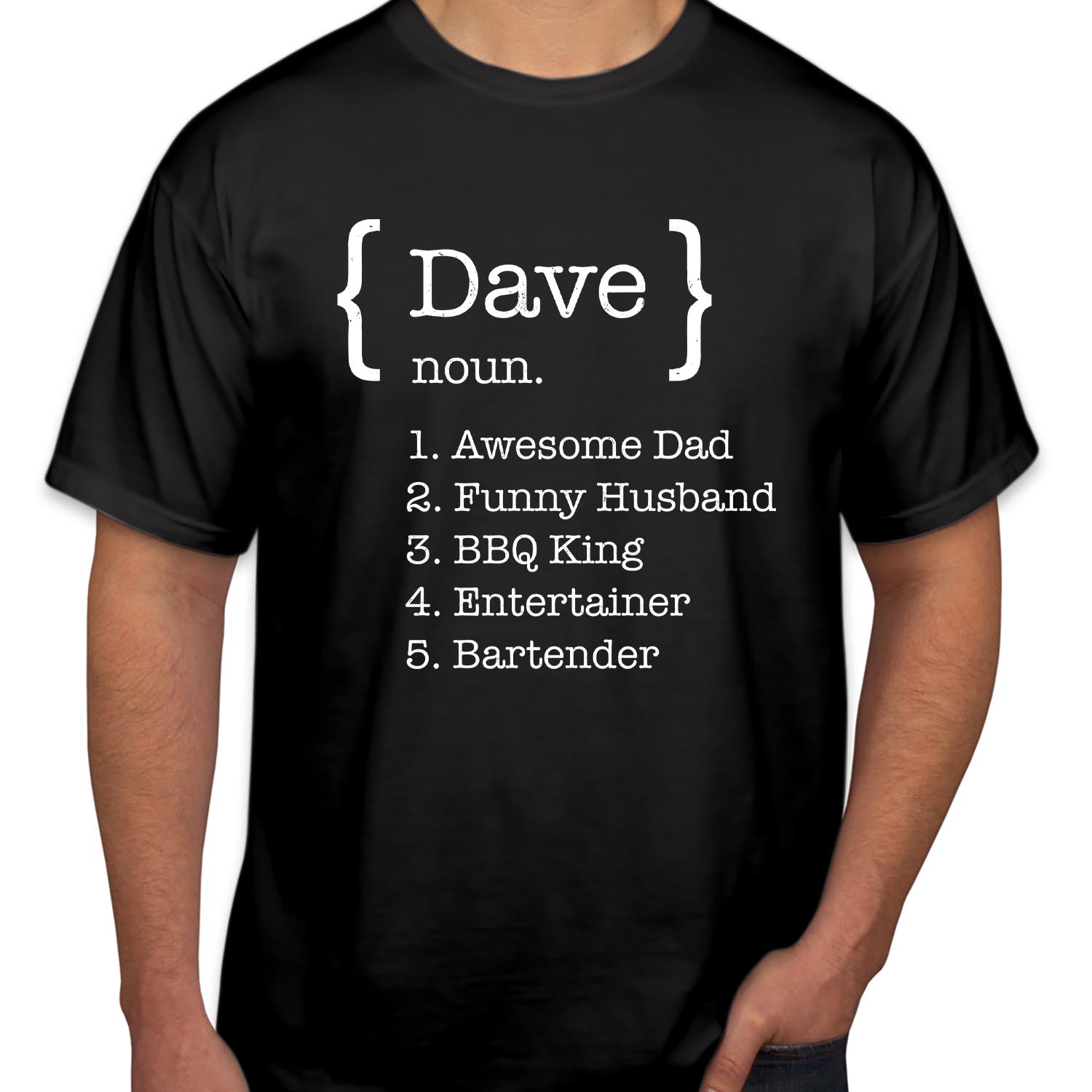 Personalised Name DAD Definition Father's Day T-Shirt Funny Fathers Day Present Dad Birthday Gifts For Father Men Husband Shirt