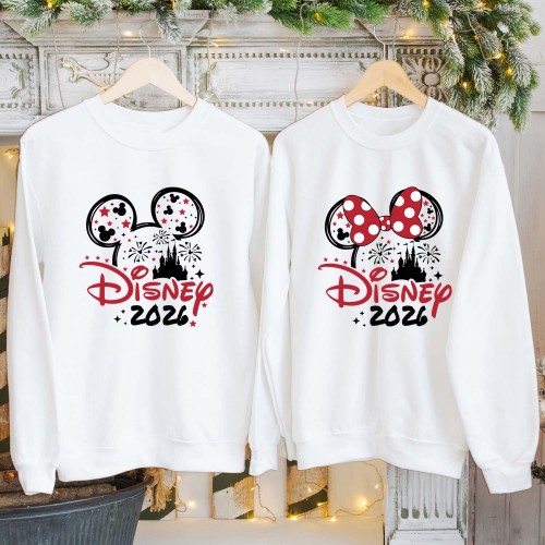 Disney 2026 Family Vacation Matching Sweatshirt, Mickey Minnie Trip Holiday Xmas Gift Jumper, Disneyland 2026 Group Pullover, Matching Family Outfit