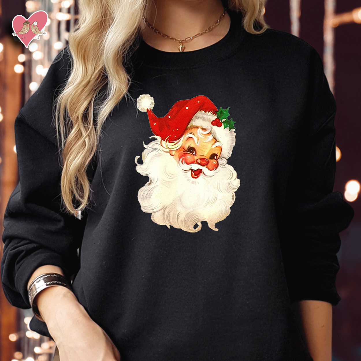 Cool Vintage Santa Claus Face Christmas Sweatshirt