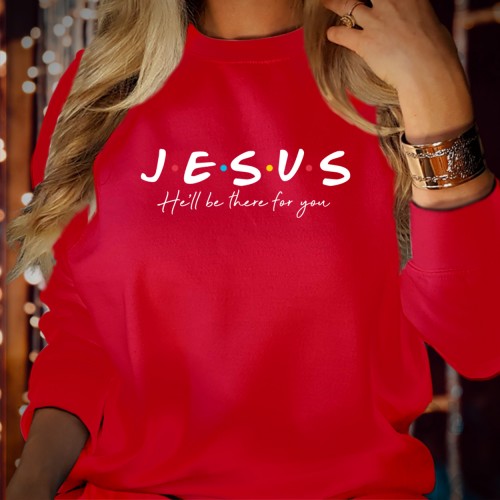 Jesus He'll Be There For You Sweatshirt, Funny Christian TV Show Holiday Jumper, Faith Graphic Crewneck Xmas Pullover Novelty Religious Gift