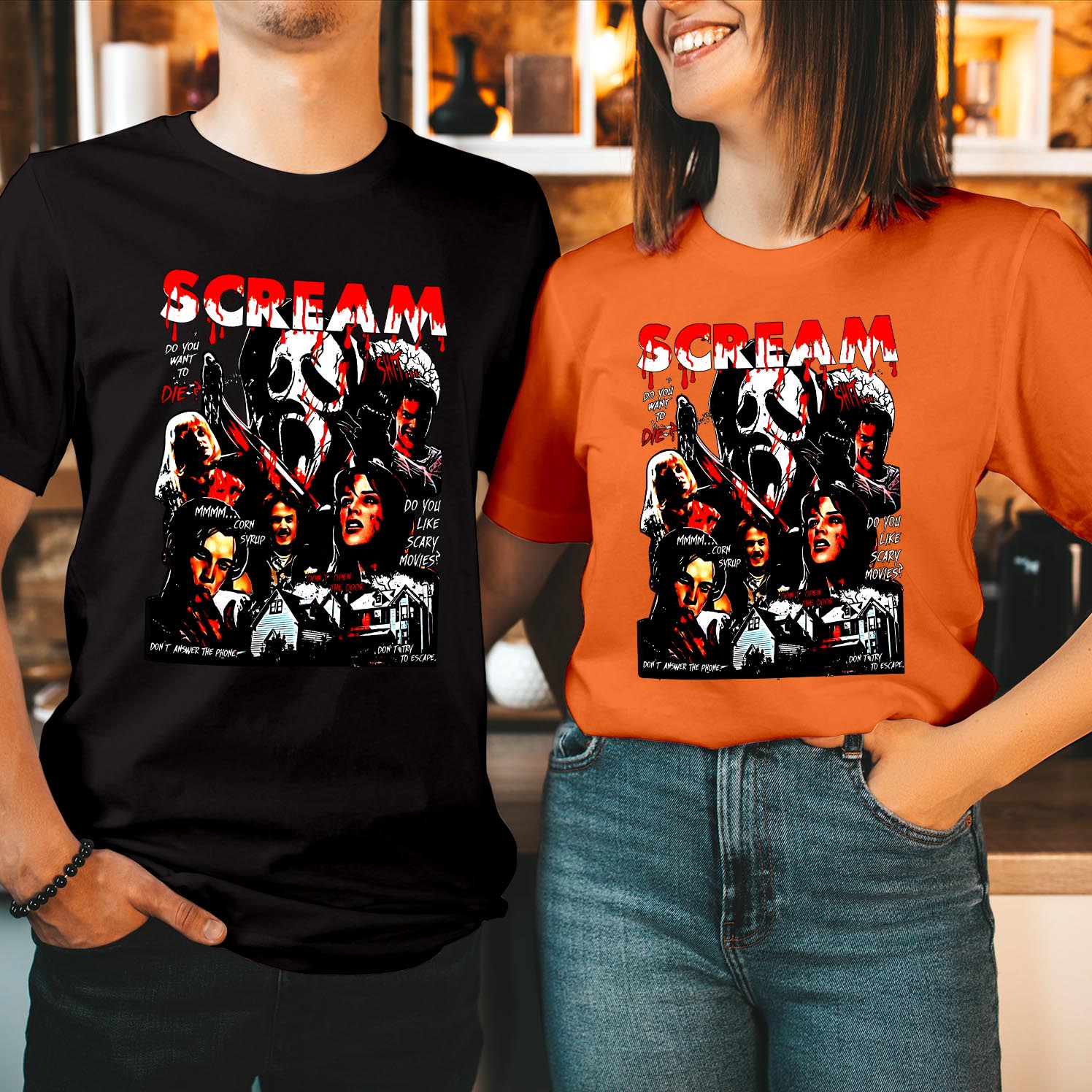 Scream Halloween T-Shirt Ghostface Horror Movie Classic Tee Iconic Ghostface Design for Horror Fans Movie Lovers Funny Men Women Unisex T Shirt