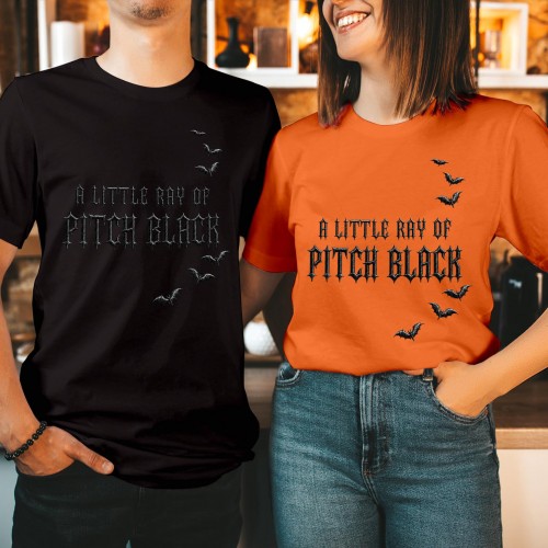 A Little Ray Of Pitch Black Halloween T-Shirt Funny Dark Gothic Bat Shirt