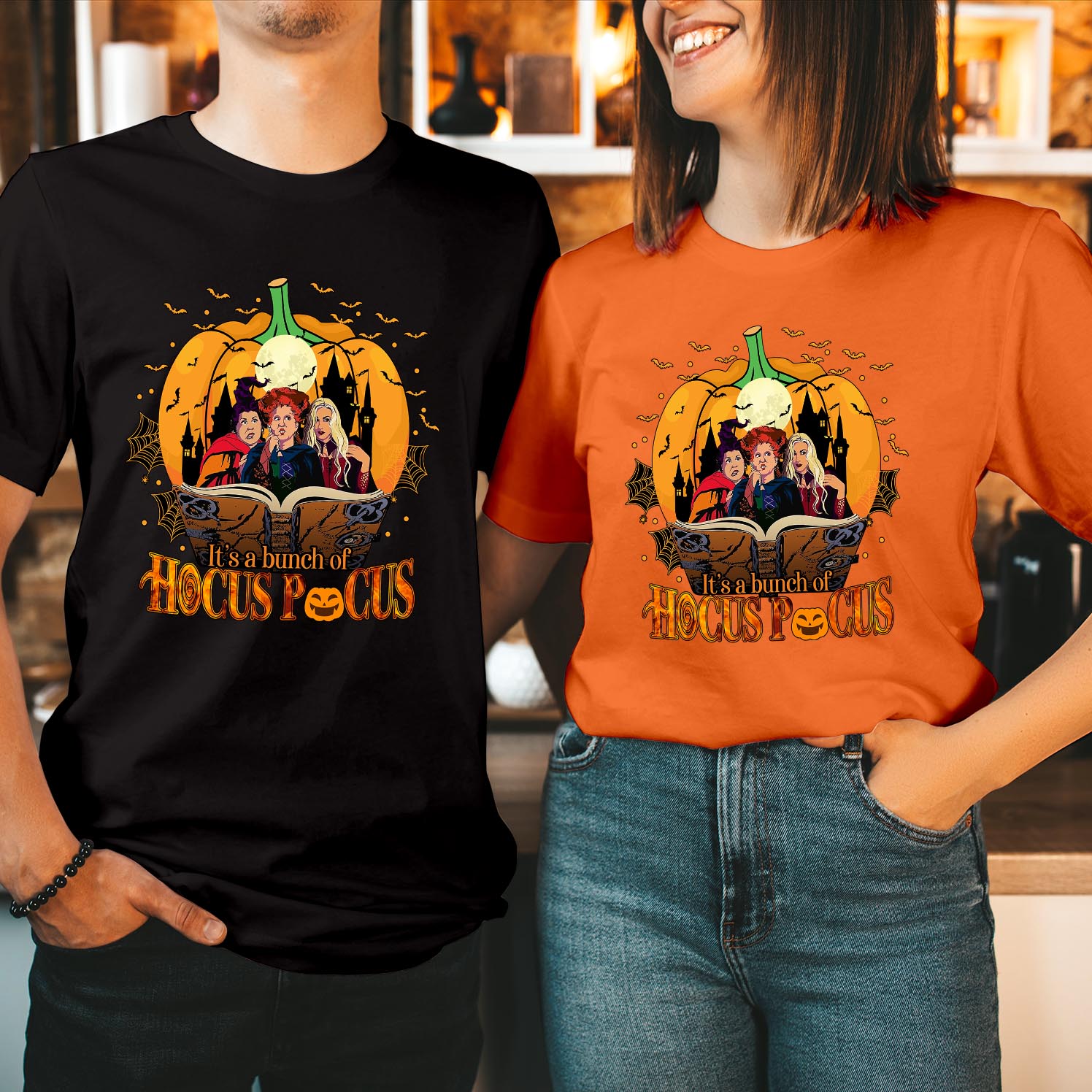 Disney Halloween T-Shirt Witchy Things Spooky Gifts Sanderson Sisters Women It's Just A Bunch of Hocus Pocus Funny Men Women Unisex Gift Shirt