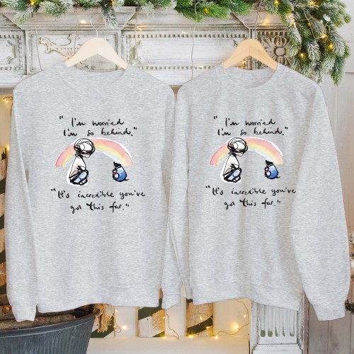 Charlie Mackesy Incredible You Got This Far Sweatshirt, I'm Worried I'm So Behind Easter Sunday Shirt, Inspirational Easter Tops & Easter Egg Jumper