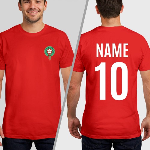 Personalised Morocco Football Shirt Soccer T-Shirt, Custom Name Number World Cup 2026 Tops, Mens Womens Kids Jersey Gift, Birthday Sport Tee