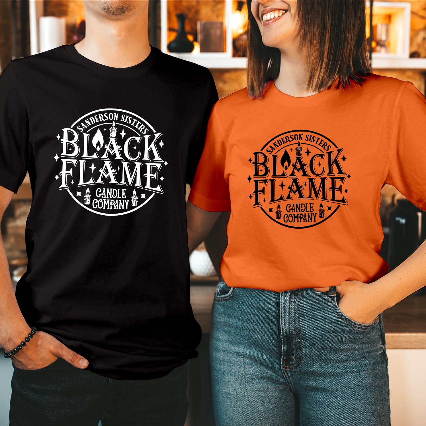 Sanderson Sisters Black Flame Candle Company Halloween T-Shirt Bewitching Apparel for Spooky Season Celebrations Men Women Unisex Gift T Shirt