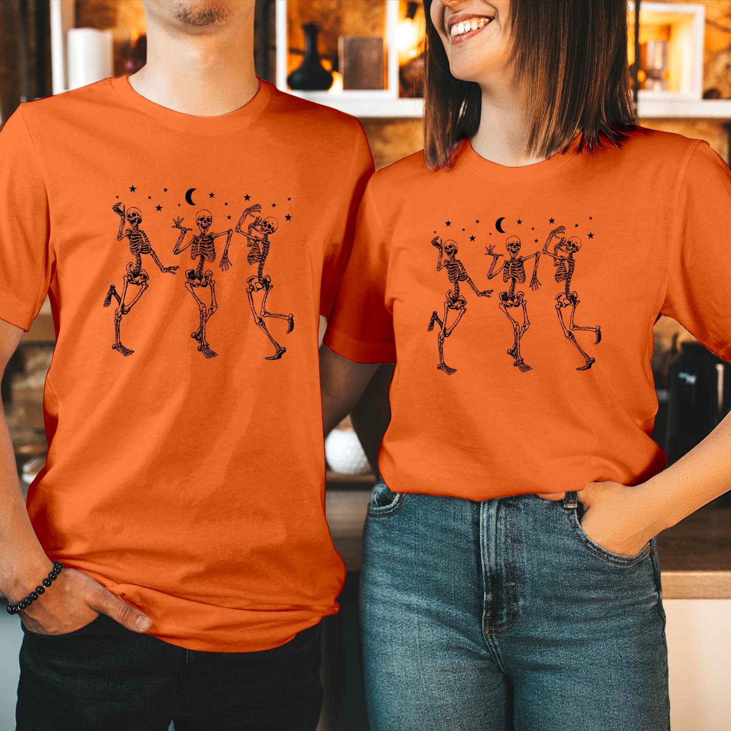 Dancing Skeletons Skull Halloween T-Shirt Funny Unique Gothic Horror Spooky Season, Perfect Halloween Costume Gift for Skeleton Lovers T Shirt