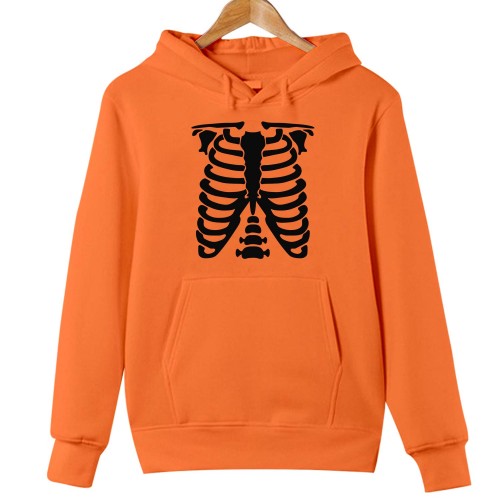 Skeleton Rib Cage Halloween Hoodie, Spooky X-Ray Bones Graphic Jumper, Funny Easy Costume Pullover, Gothic Anatomy Sweatshirt, Fall Gift Top