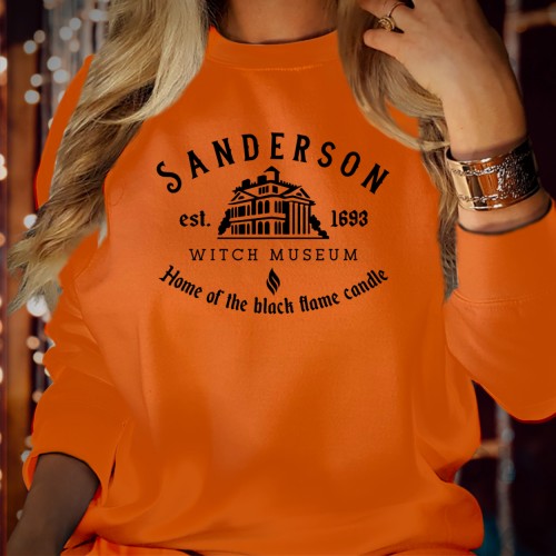 Sanderson Witch Museum Halloween Sweatshirt, Vintage Salem 1693 Jumper, Funny Black Flame Candle Pullover, Spooky Movie Magic Costume Crewneck