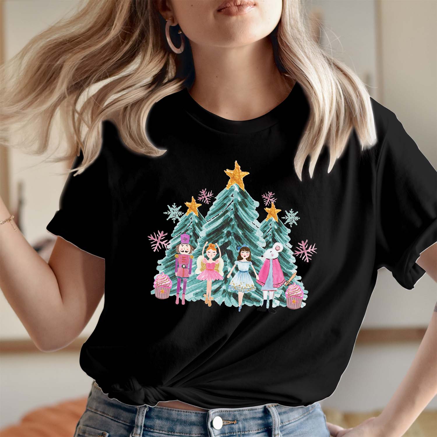 Ballerina Ballet Cute Nutcracker Fairy Christmas Tree T-Shirt