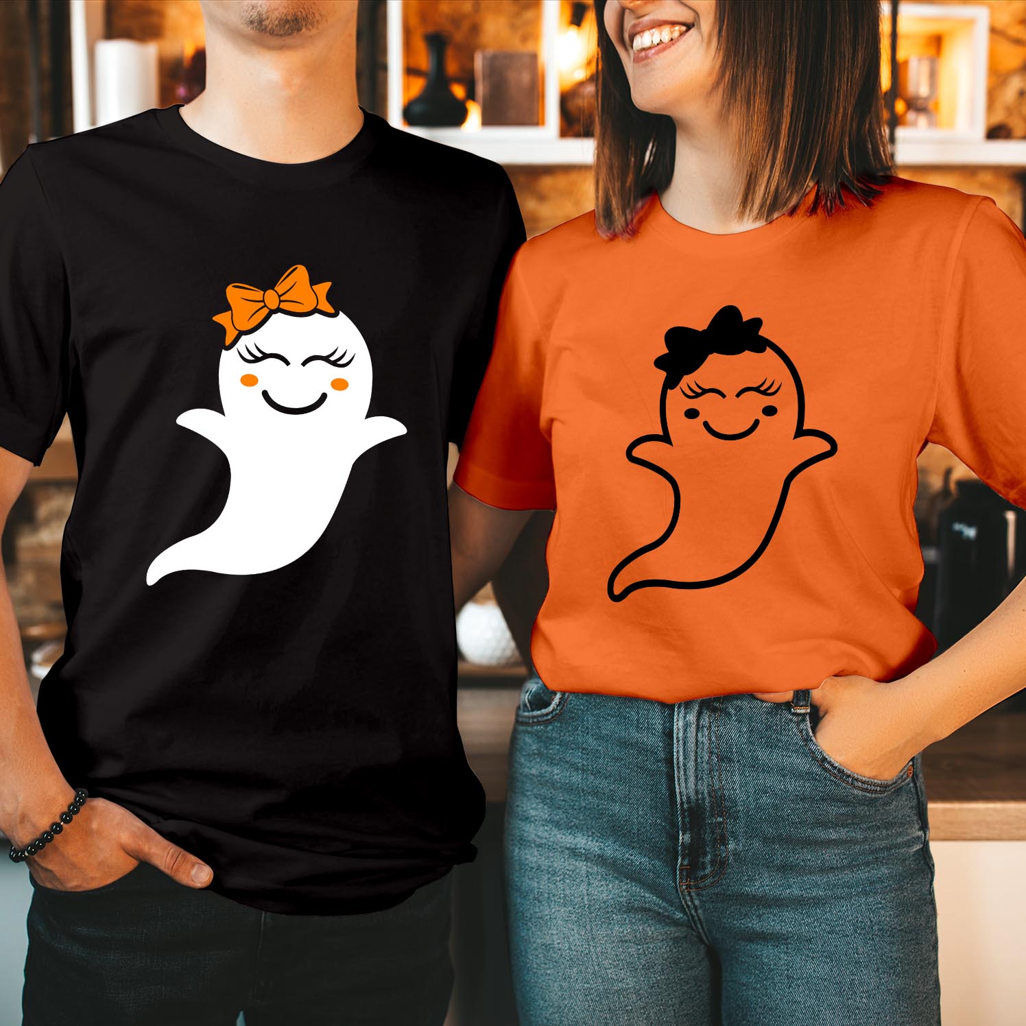 Cute Girl Ghost with Bow Halloween T-Shirt Adorable and Festive Unisex Tee, Perfect for Spooky Season and Halloween Celebrations T Shirt