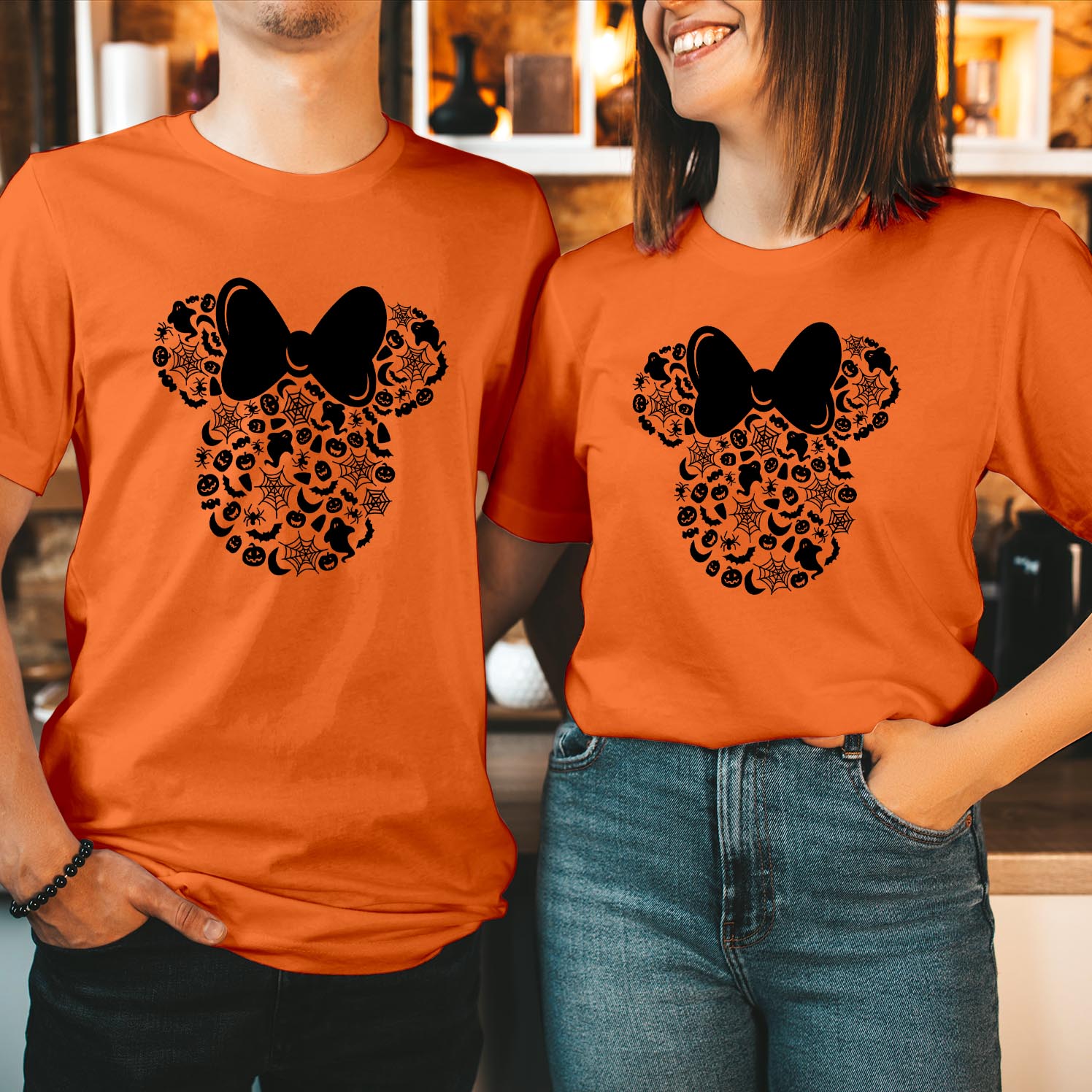 Disney Characters Mickey Silhouette Halloween T-Shirt Celebrate in Style with this Festive, Comfortable, and Trendy Men Women Kids Unisex Tee Shirt