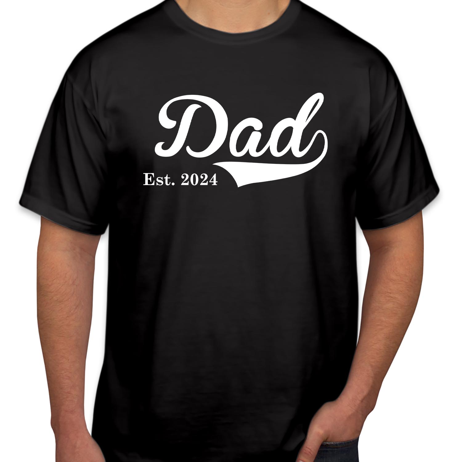 Personalised Dad Est 2024 Custom Year T-Shirt Custom Dad Shirt Funny Gift for Father's Day Dad Birthday from Daughter Son T Shirt