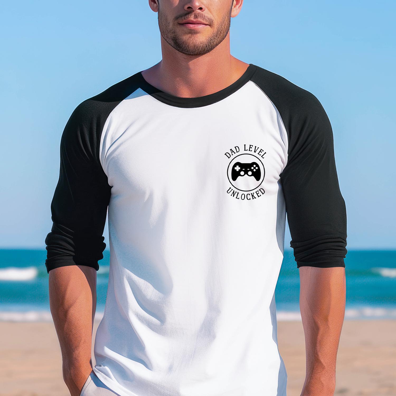 Dad Level Unlocked Baseball Long Sleeve Shirt - Best Dad Father's Day Funny Grandpa Papa Gamer Dad Birthday Gift T-Shirt